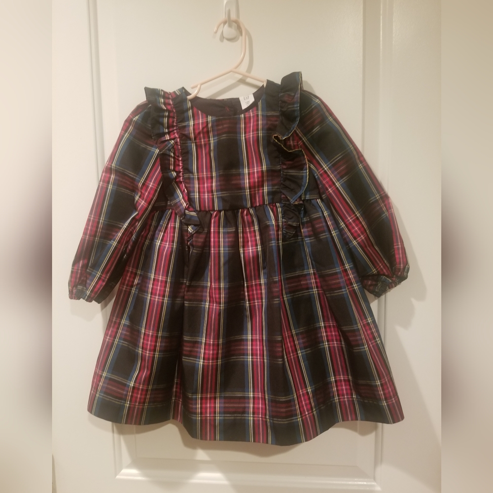 Baby Gap, Girls Size 4, red and black paid ruffled dress